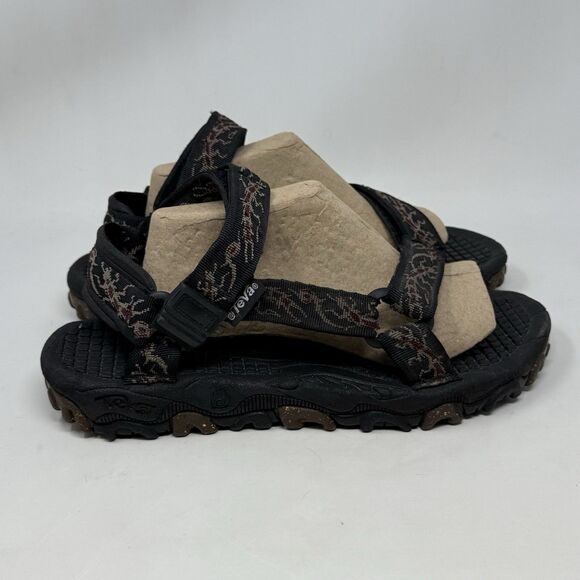 Teva Valkyrie Sandals Mens 10 M Black Scorpion Hiking Outdoor Water Hook & Loop - Picture 1 of 13